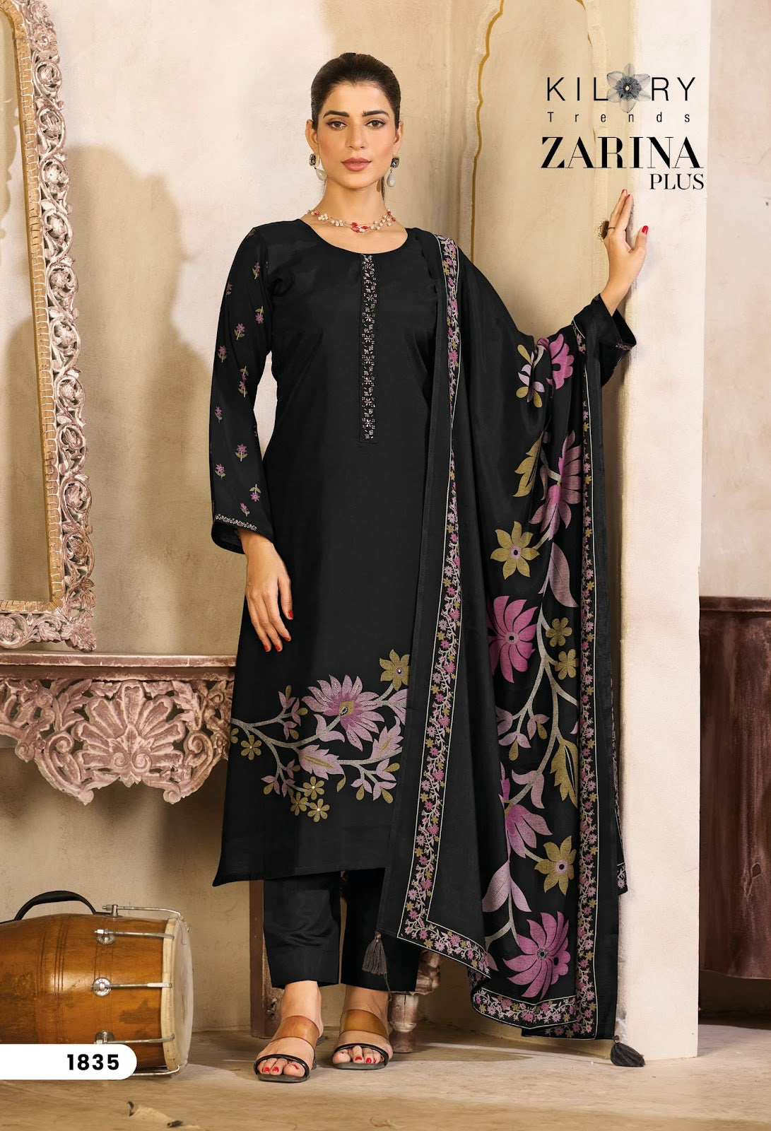 Zarina Plus Kilory Pure Muslin Pant Style Suits Manufacturer