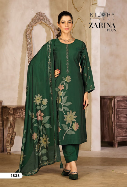 Zarina Plus Kilory Pure Muslin Pant Style Suits Manufacturer
