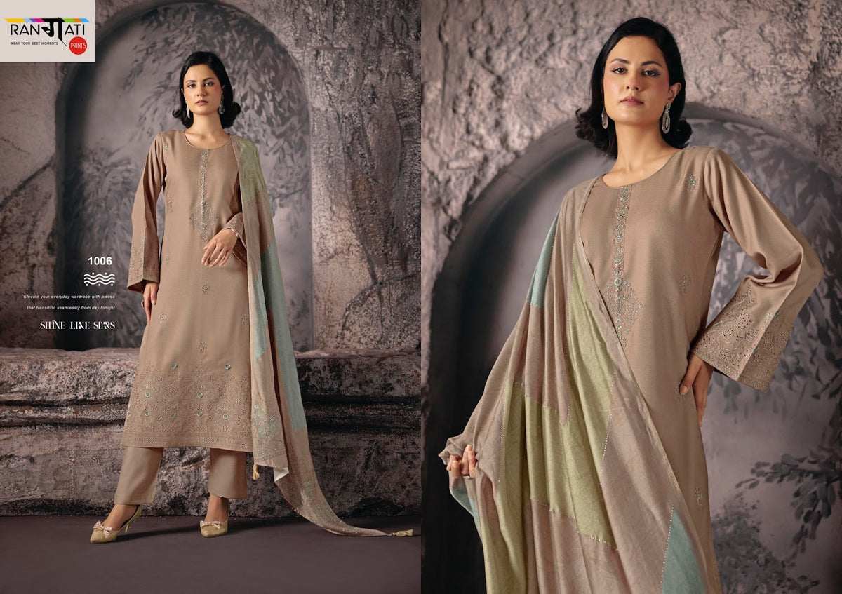 Zarina Rangati Prints Pashmina Suits Exporter
