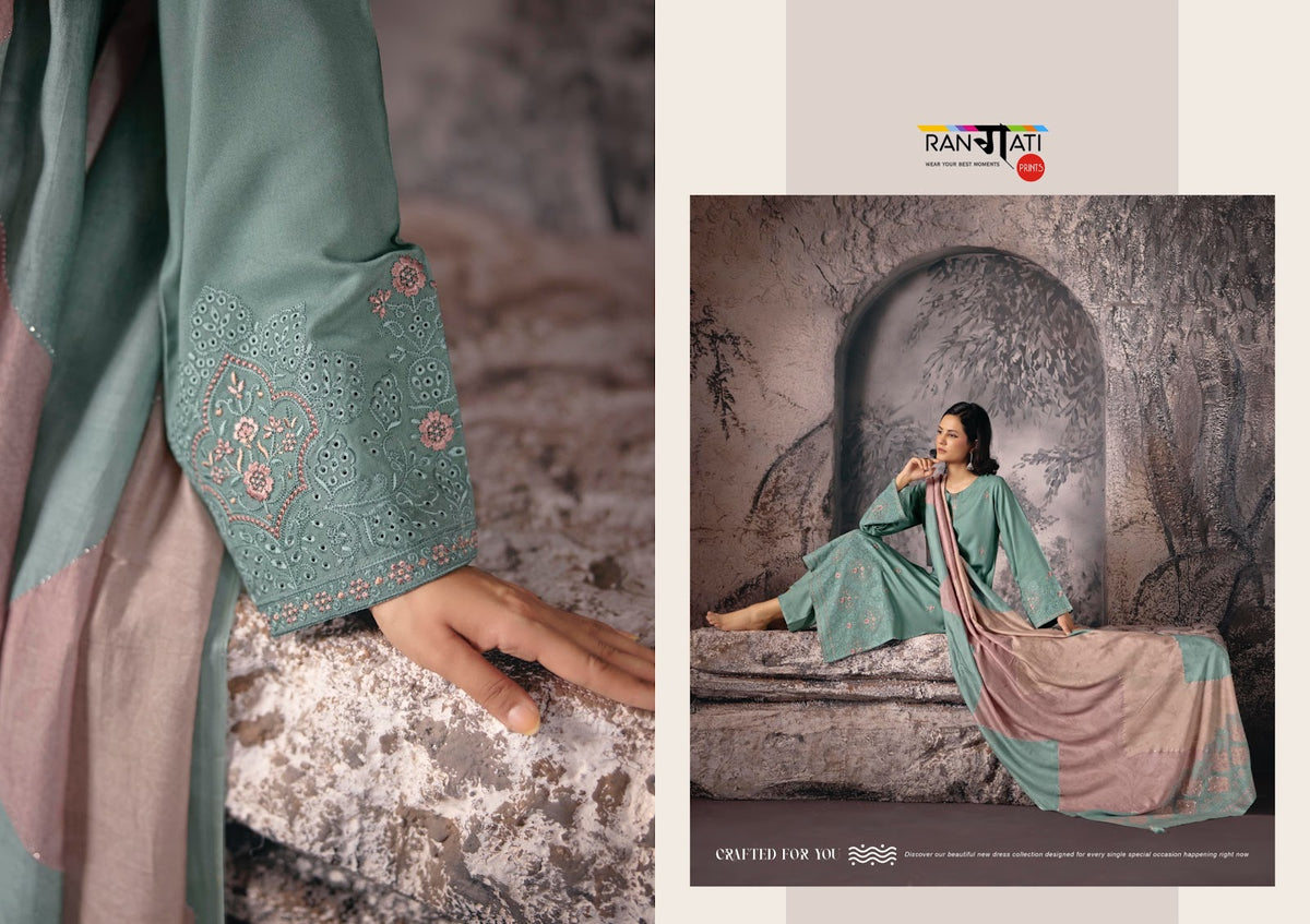 Zarina Rangati Prints Pashmina Suits Exporter