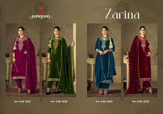 Zarina Rangoon Viscose Readymade Velvet Suits Manufacturer