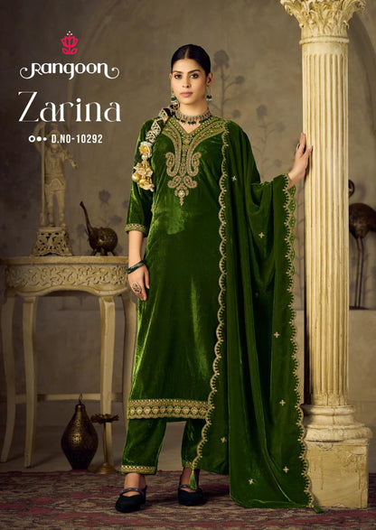 Zarina Rangoon Viscose Readymade Velvet Suits Manufacturer