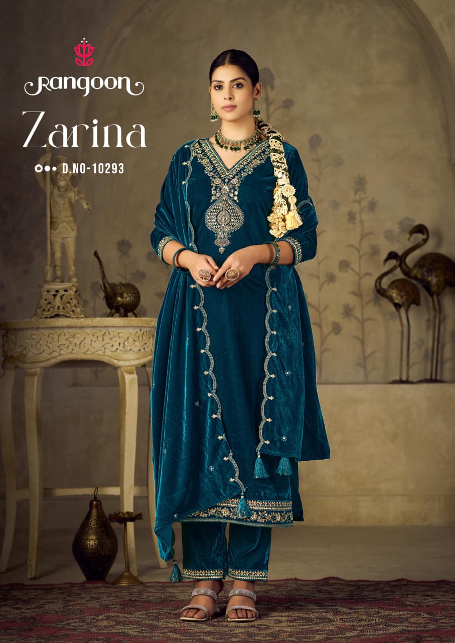 Zarina Rangoon Viscose Readymade Velvet Suits Manufacturer