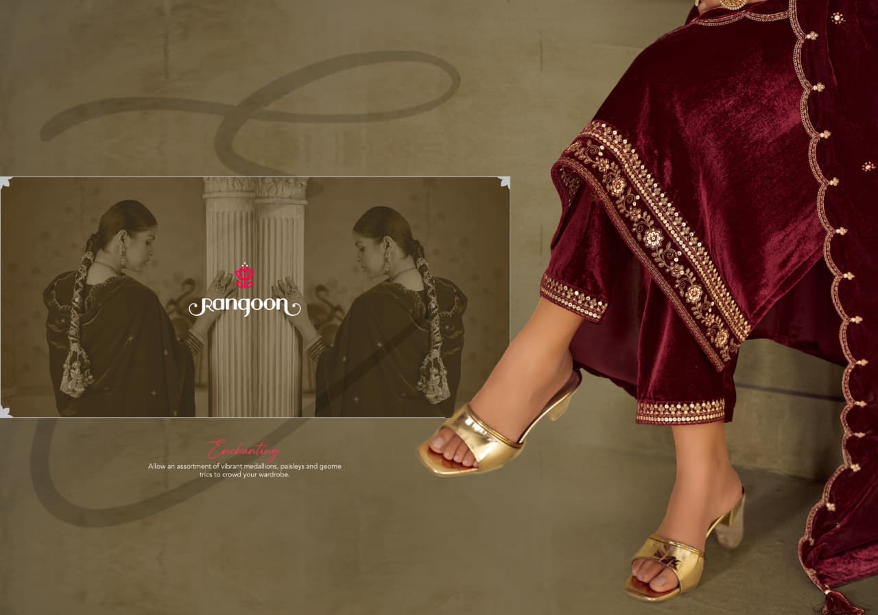 Zarina Rangoon Viscose Readymade Velvet Suits Manufacturer