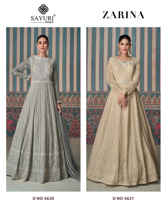 Zarina Sayuri Georgette Gown Dupatta Set Exporter India