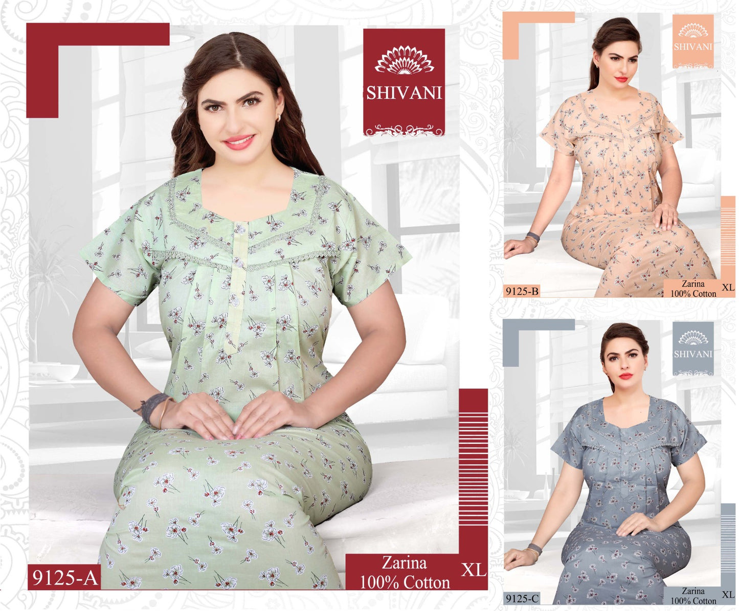 Zarina Shivani Cotton Night Gowns Manufacturer Gujarat