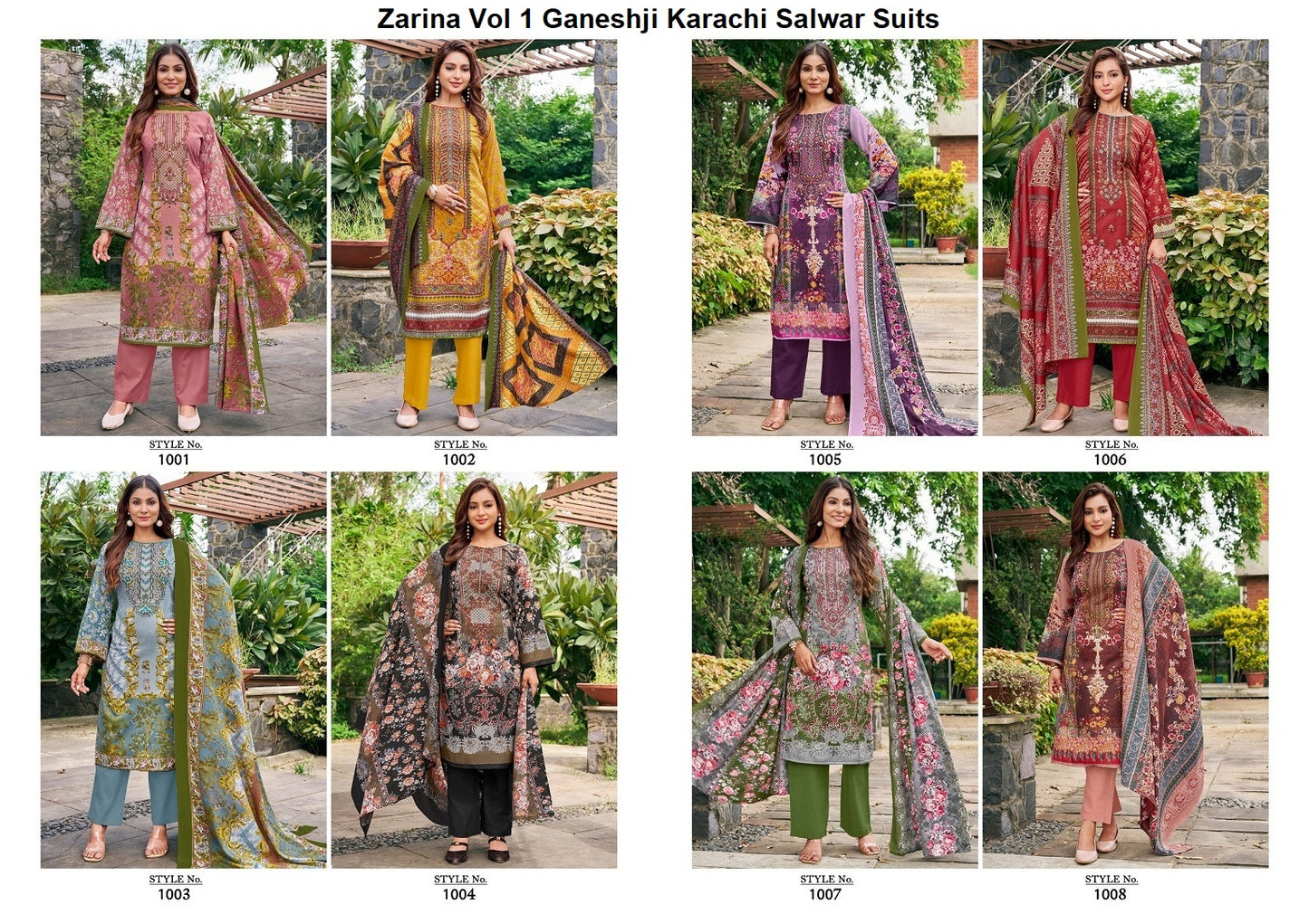Zarina Vol 1 Ganeshji Cotton Karachi Salwar Suits Supplier India