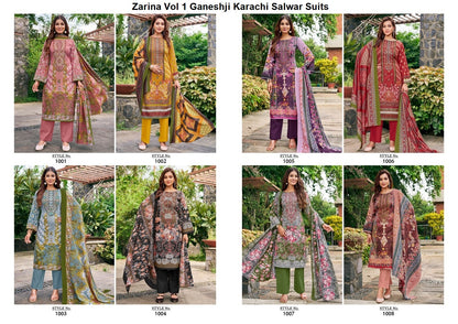 Zarina Vol 1 Ganeshji Cotton Karachi Salwar Suits Supplier India