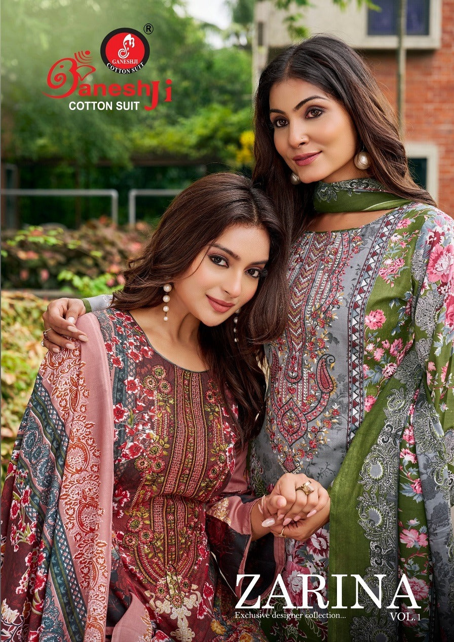Zarina Vol 1 Ganeshji Cotton Karachi Salwar Suits Supplier India