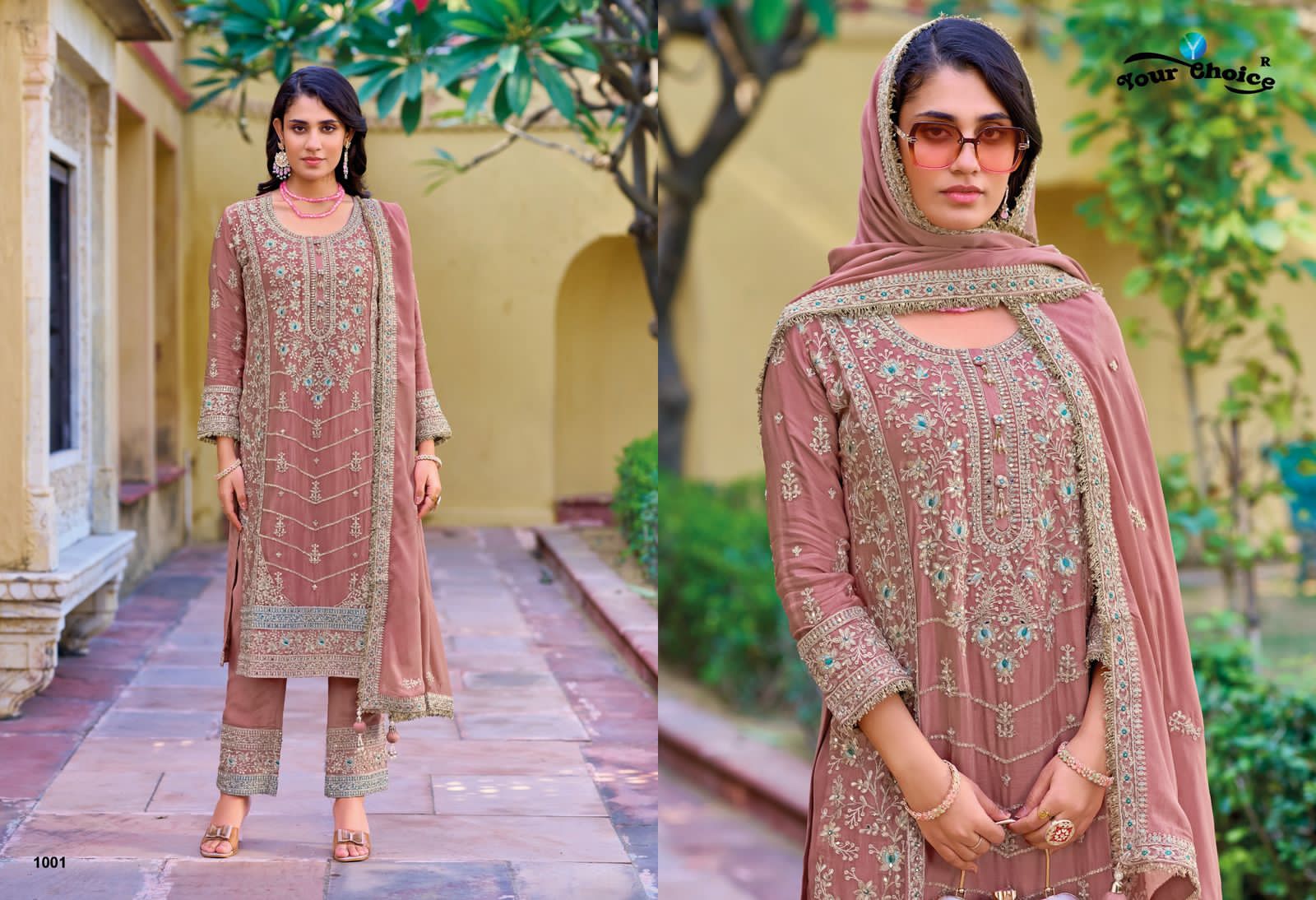 Zarina Your Choice Chinon Pakistani Readymade Suits Supplier Gujarat
