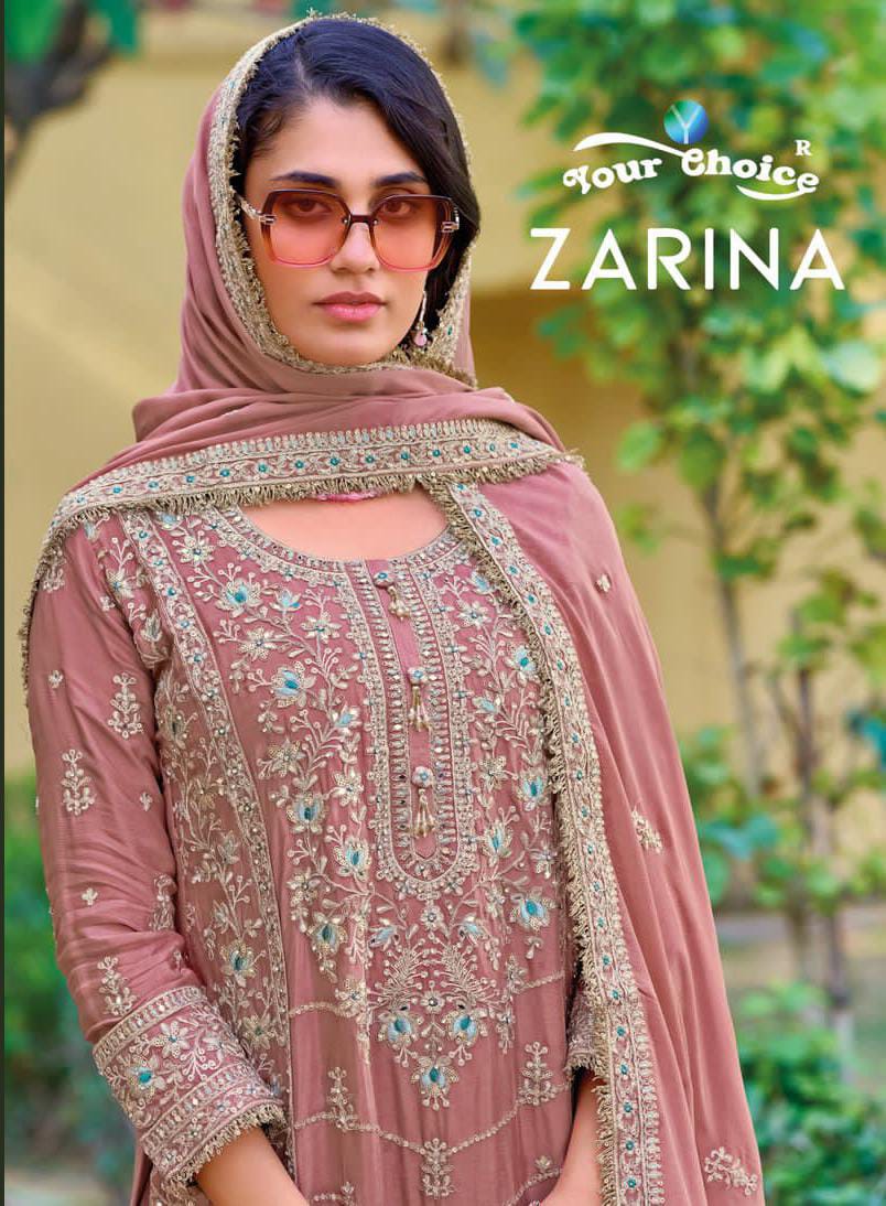 Zarina Your Choice Chinon Pakistani Readymade Suits Supplier Gujarat