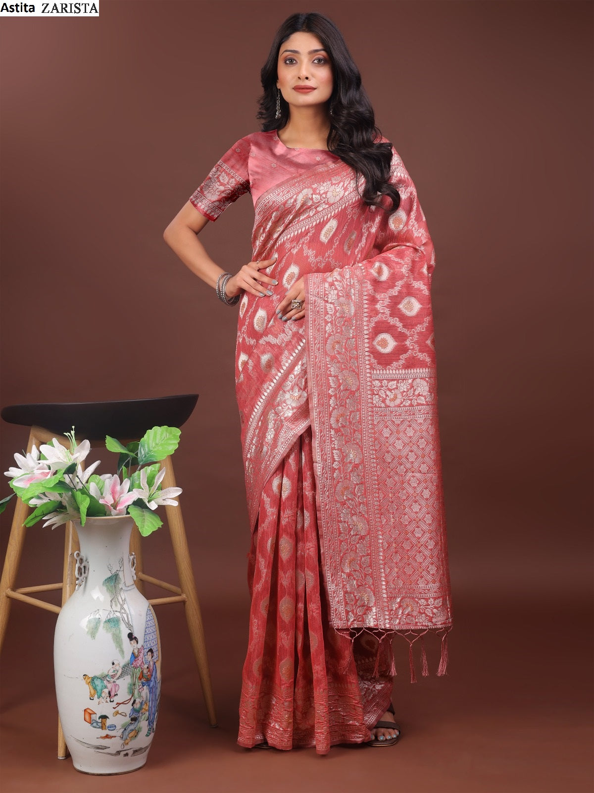 Zarista 1001-1006 Astita Linen Cotton Sarees Wholesaler