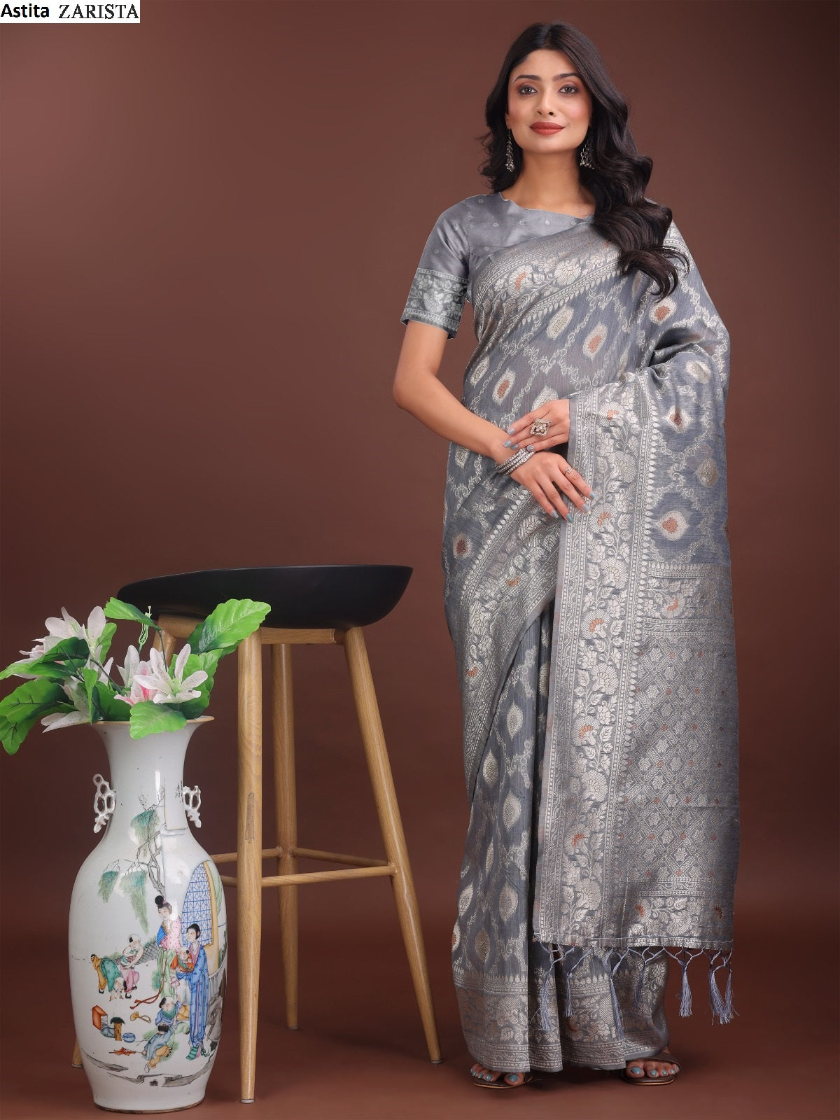 Zarista 1001-1006 Astita Linen Cotton Sarees Wholesaler