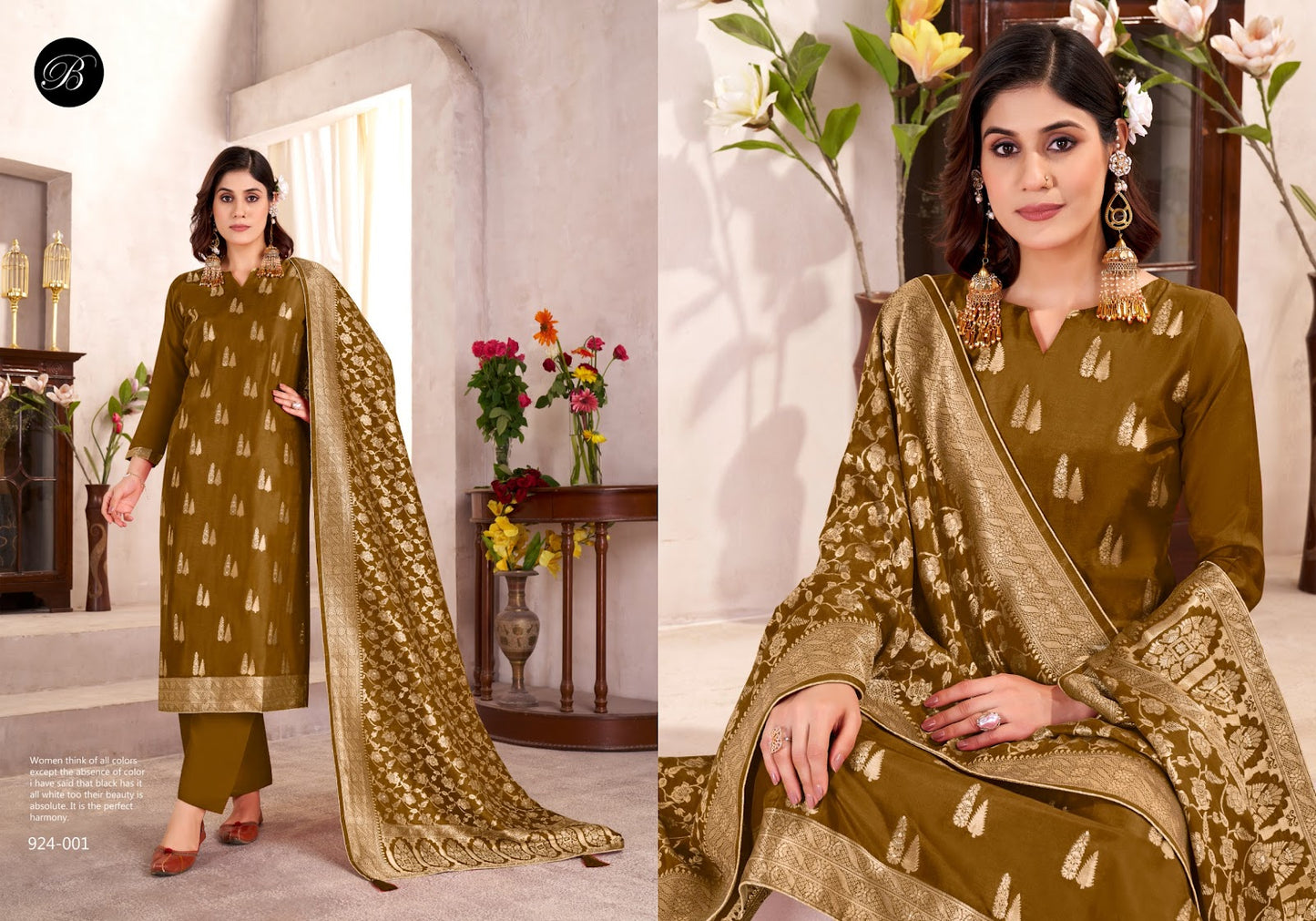 Zariya Belliza Designer Studio Silk Jacquard Karachi Salwar Suits Exporter