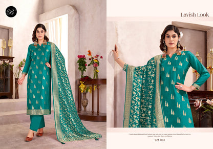 Zariya Belliza Designer Studio Silk Jacquard Karachi Salwar Suits Exporter