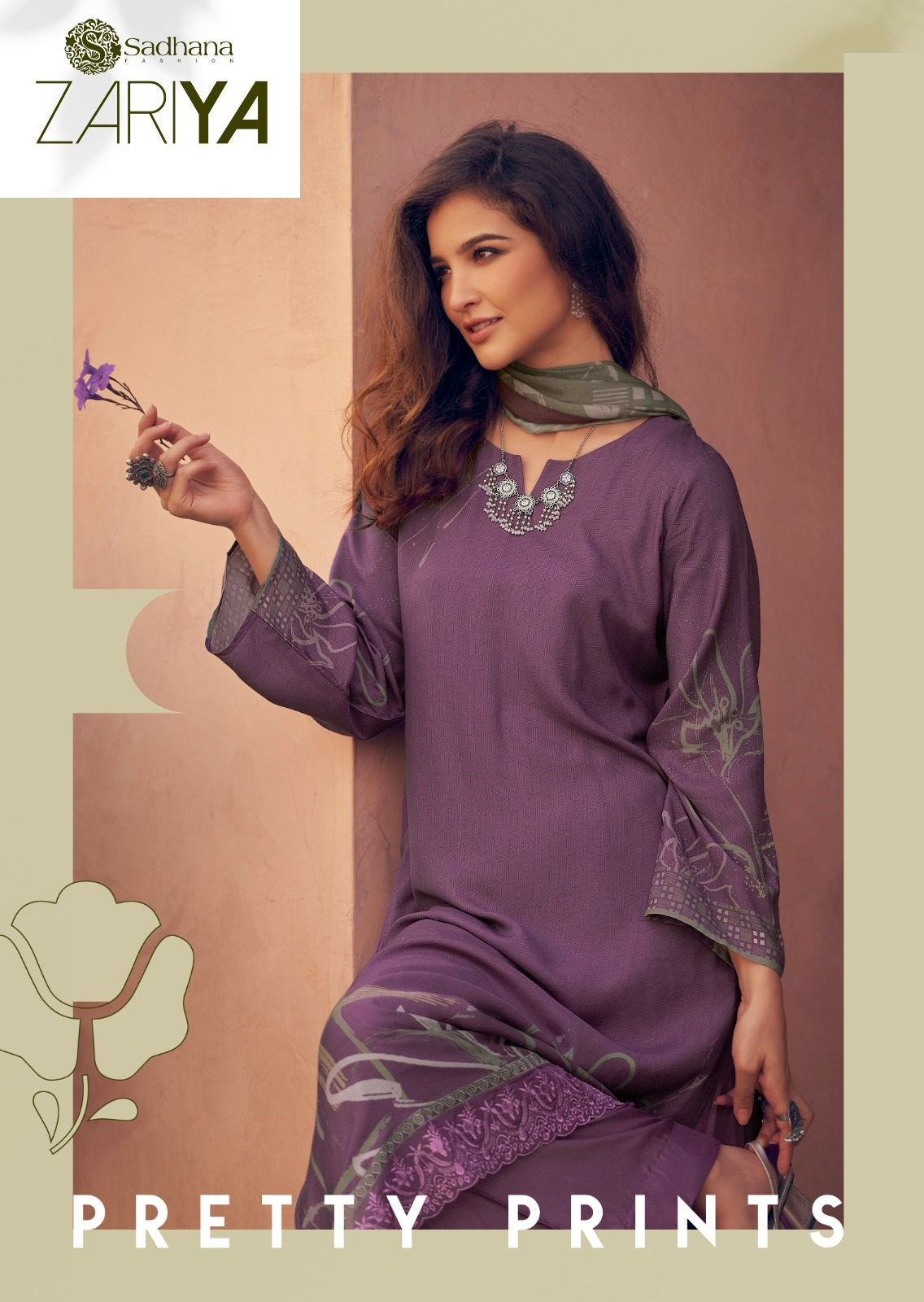 Zariya Sadhana Muslin Silk Pant Style Suits Supplier India