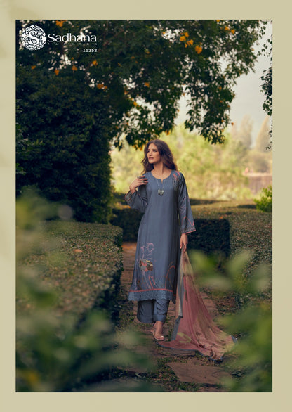 Zariya Sadhana Muslin Silk Pant Style Suits Supplier India