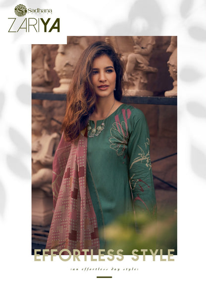 Zariya Sadhana Muslin Silk Pant Style Suits Supplier India