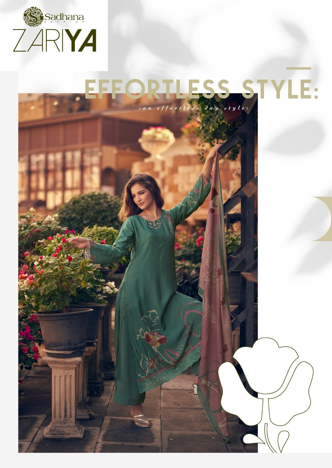 Zariya Sadhana Muslin Silk Pant Style Suits Supplier India