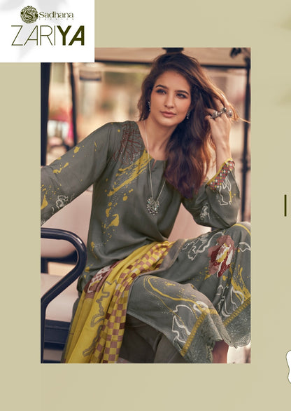 Zariya Sadhana Muslin Silk Pant Style Suits Supplier India