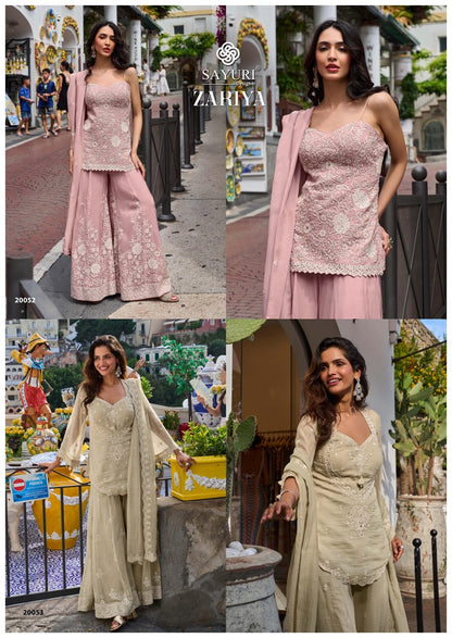 Zariya Sayuri Mul Silk Readymade Plazzo Style Suits Manufacturer Ahmedabad