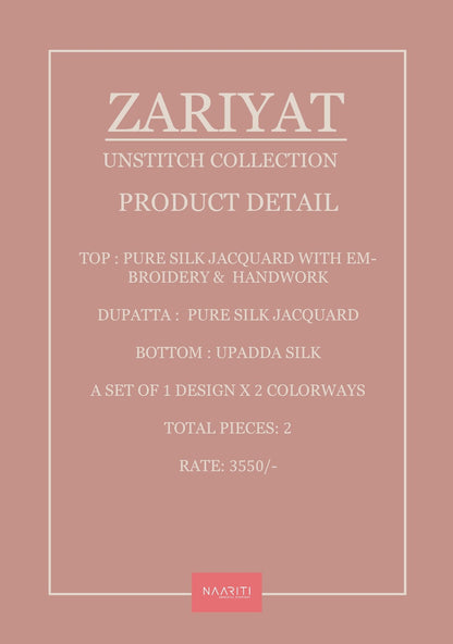 Zariyat Naariti Silk Jacquard Pant Style Suits Wholesale Rate