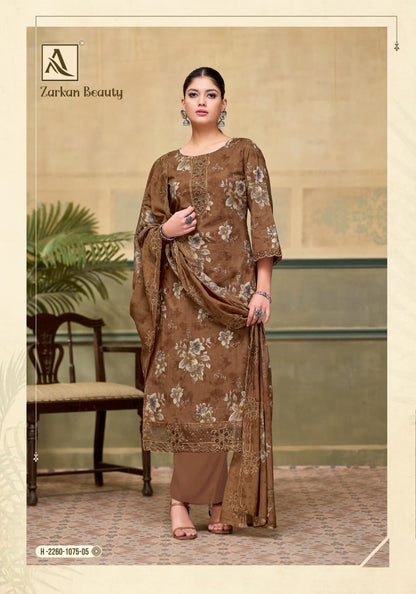 Zarkan Beauty Alok Cotton Cambric Karachi Salwar Suits Wholesaler Ahmedabad
