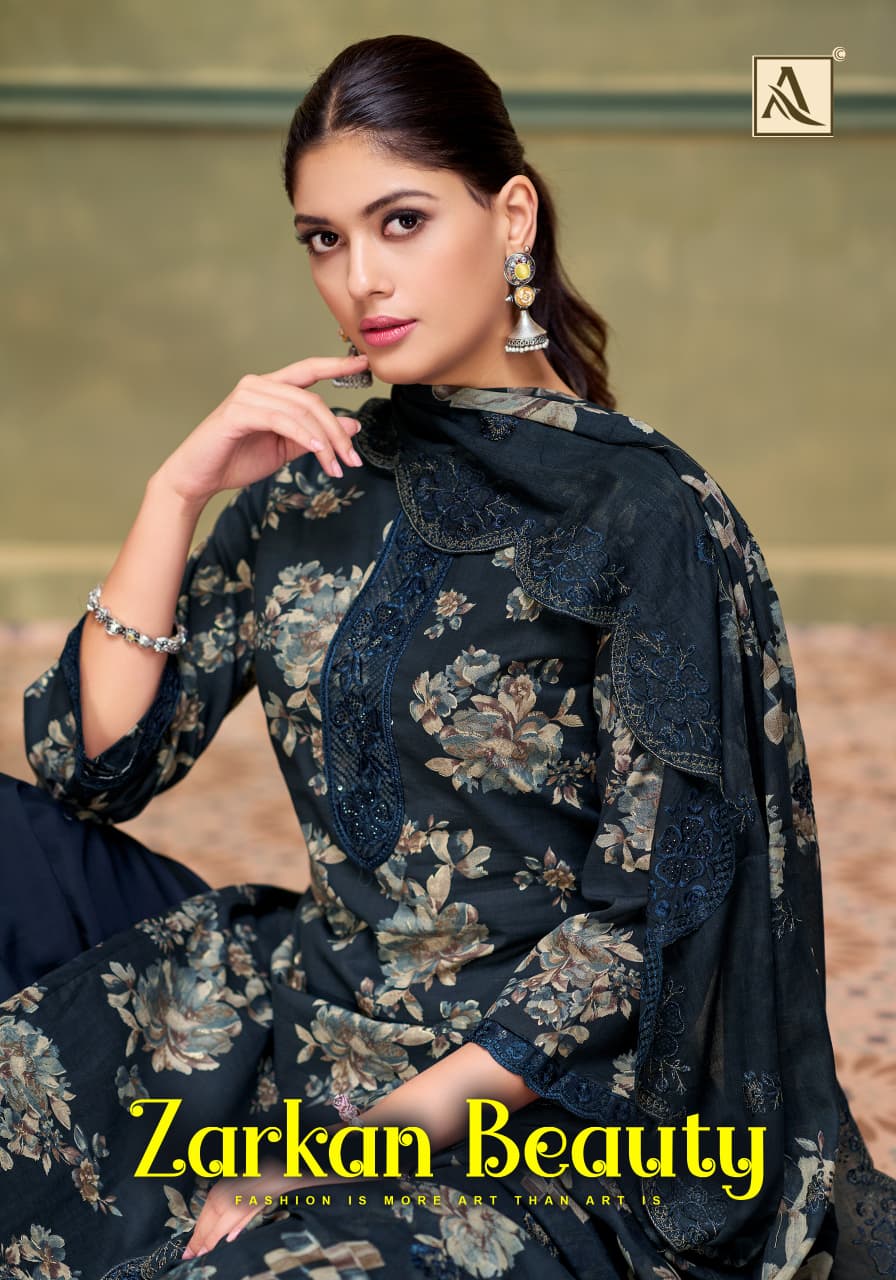 Zarkan Beauty Alok Cotton Cambric Karachi Salwar Suits Wholesaler Ahmedabad