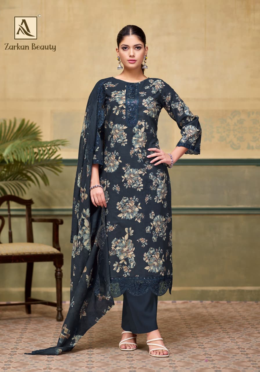Zarkan Beauty Alok Cotton Cambric Karachi Salwar Suits Wholesaler Ahmedabad