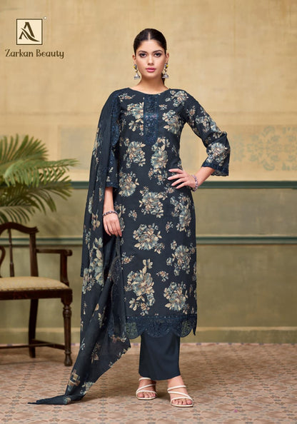 Zarkan Beauty Alok Cotton Cambric Karachi Salwar Suits Wholesaler Ahmedabad