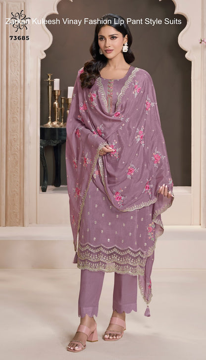 Zarkan Kuleesh Vinay Fashion Llp Silk Jacquard Pant Style Suits Wholesale Price