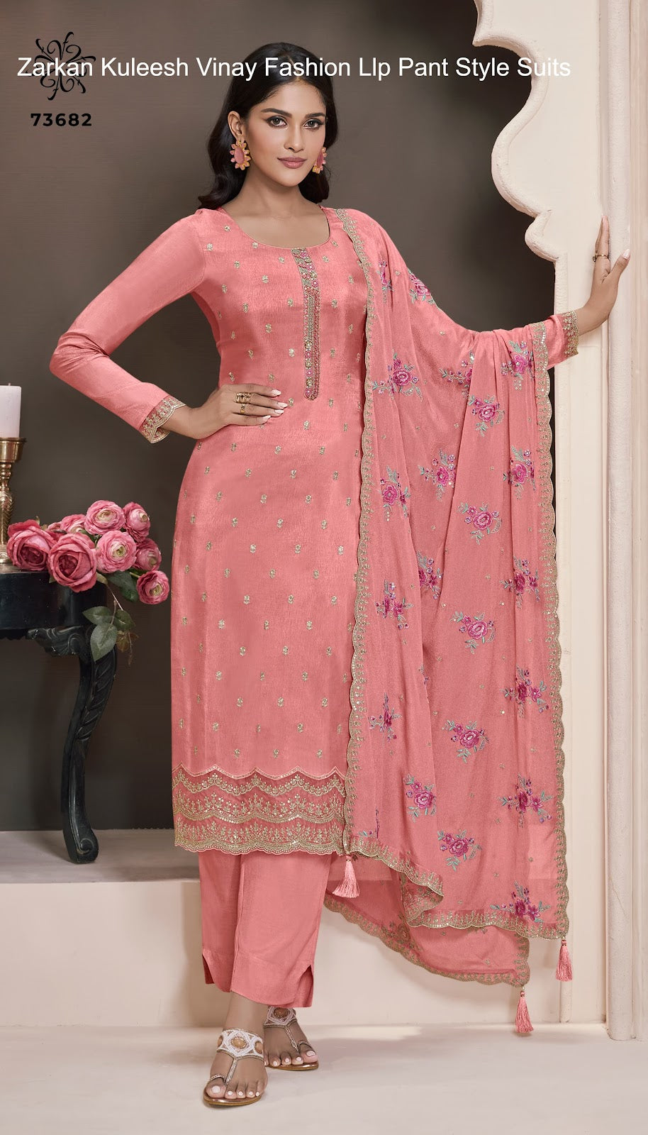 Zarkan Kuleesh Vinay Fashion Llp Silk Jacquard Pant Style Suits Wholesale Price