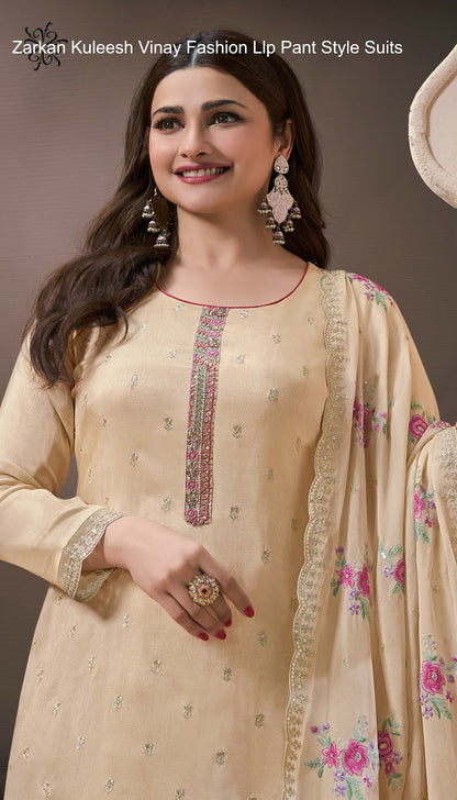 Zarkan Kuleesh Vinay Fashion Llp Silk Jacquard Pant Style Suits Wholesale Price