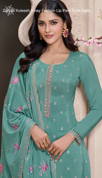 Zarkan Kuleesh Vinay Fashion Llp Silk Jacquard Pant Style Suits Wholesale Price