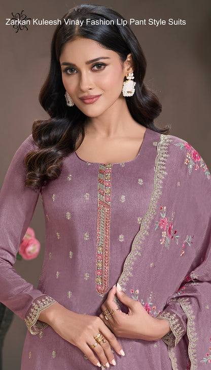 Zarkan Kuleesh Vinay Fashion Llp Silk Jacquard Pant Style Suits Wholesale Price