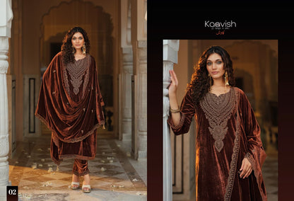 Zarkash Kaavish Velvet Suits Supplier Ahmedabad