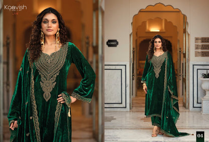 Zarkash Kaavish Velvet Suits Supplier Ahmedabad
