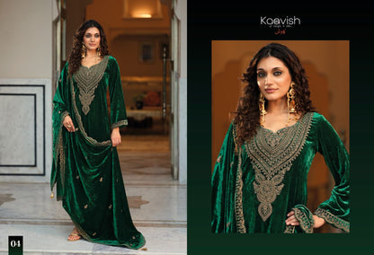 Zarkash Kaavish Velvet Suits Supplier Ahmedabad