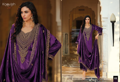 Zarkash Kaavish Velvet Suits Supplier Ahmedabad
