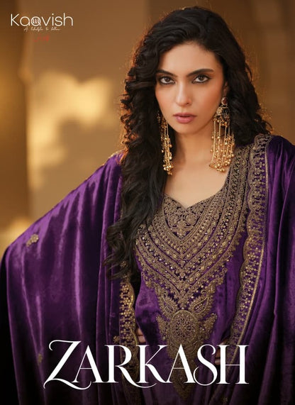 Zarkash Kaavish Velvet Suits Supplier Ahmedabad