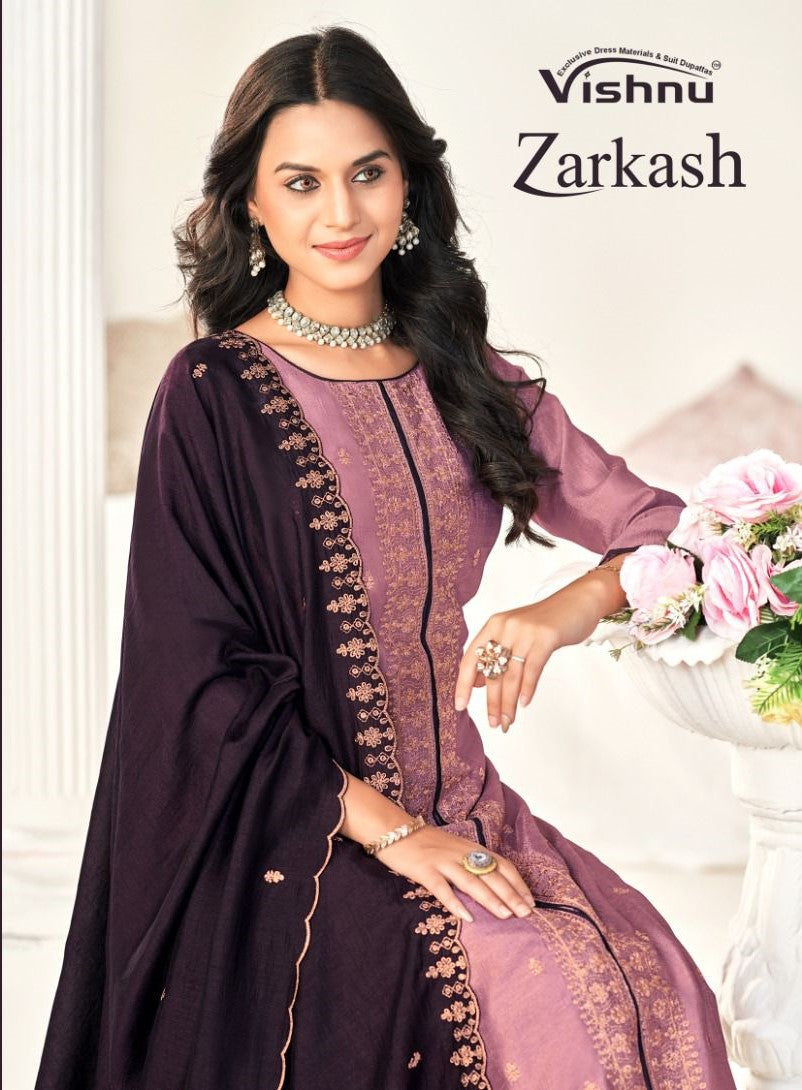 Zarkash Vishnu Impex Vichitra Silk Pant Style Suits Wholesale Price