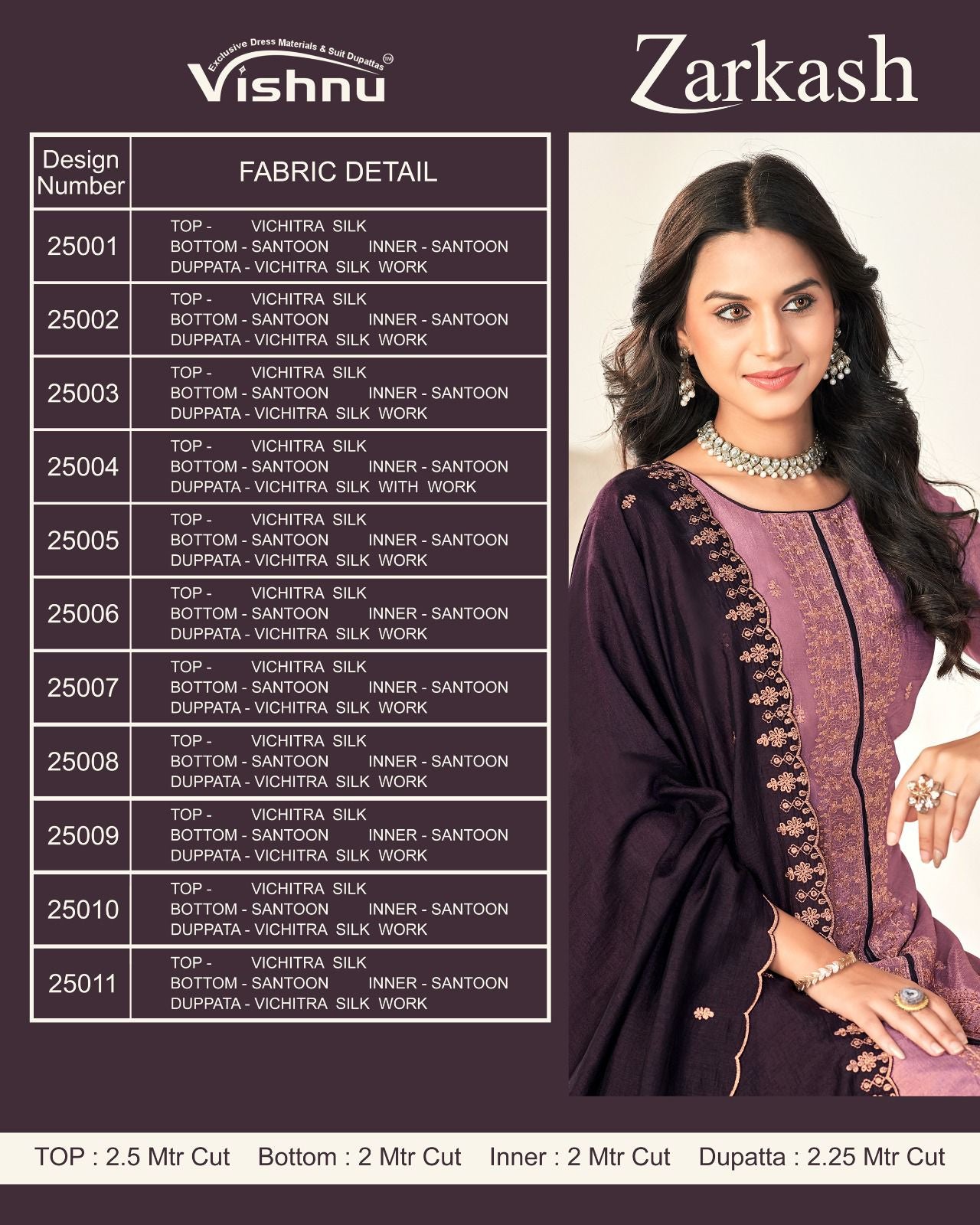 Zarkash Vishnu Impex Vichitra Silk Pant Style Suits Wholesale Price