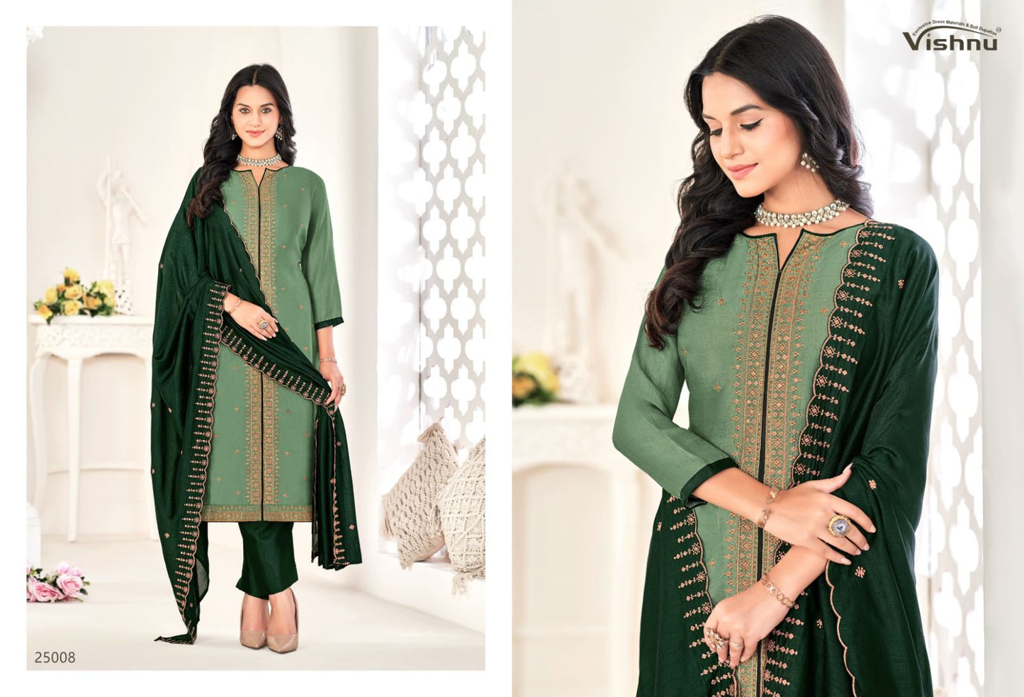 Zarkash Vishnu Impex Vichitra Silk Pant Style Suits Wholesale Price