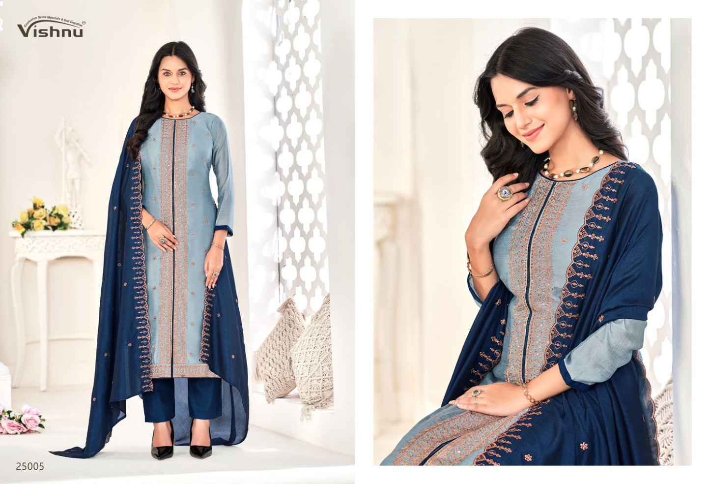 Zarkash Vishnu Impex Vichitra Silk Pant Style Suits Wholesale Price