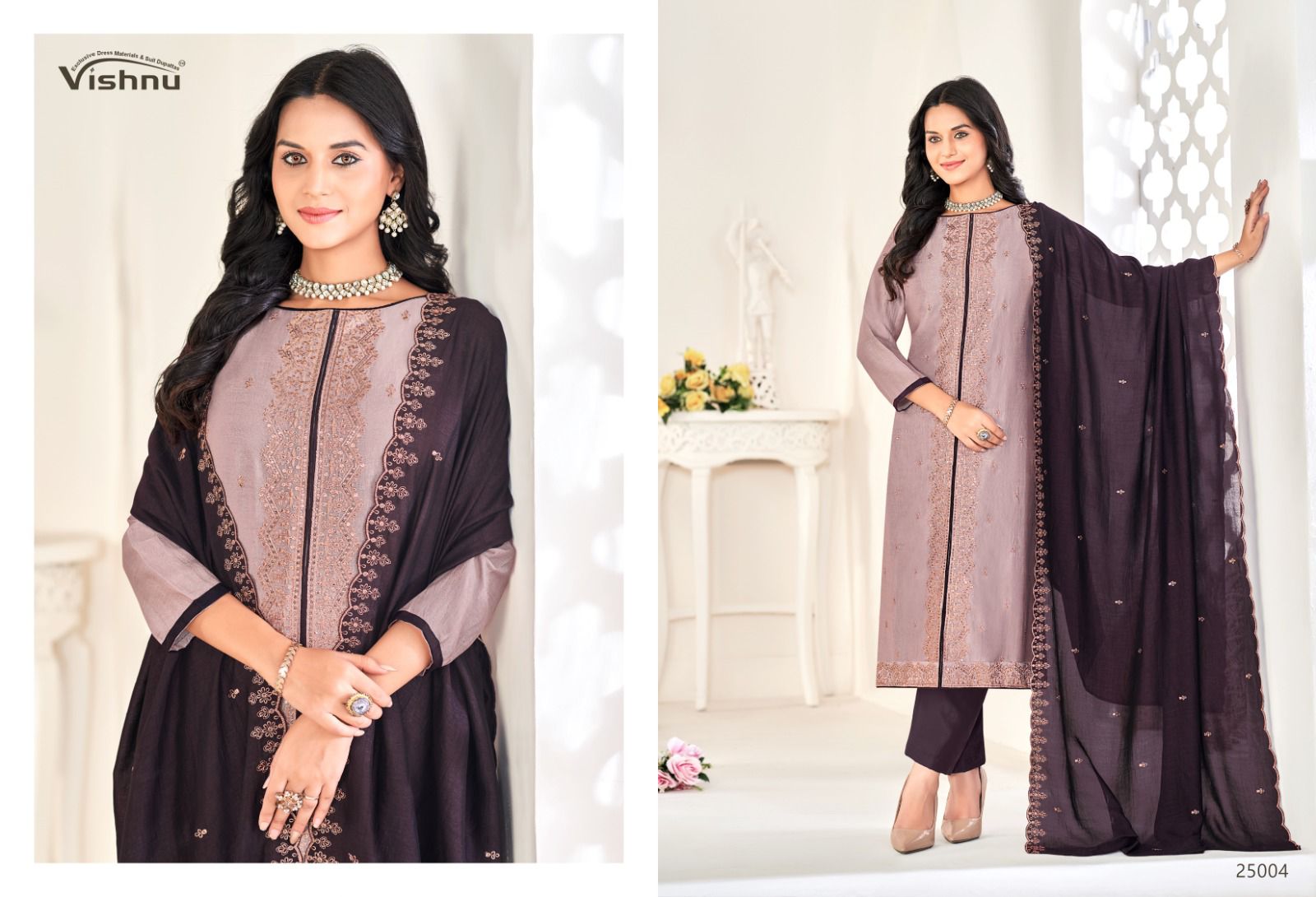 Zarkash Vishnu Impex Vichitra Silk Pant Style Suits Wholesale Price