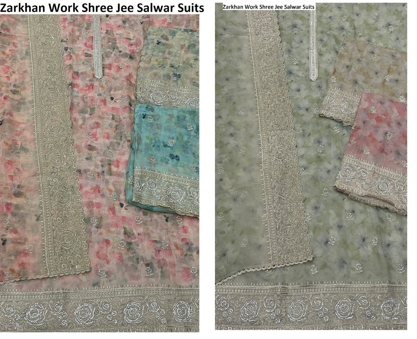 Zarkhan Work Shree Jee Organza Salwar Suits Manufacturer