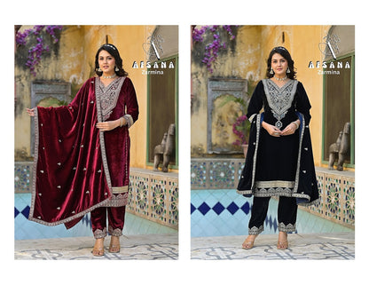 Zarmina Afsana Readymade Velvet Suits Supplier India