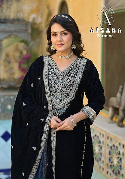 Zarmina Afsana Readymade Velvet Suits Supplier India