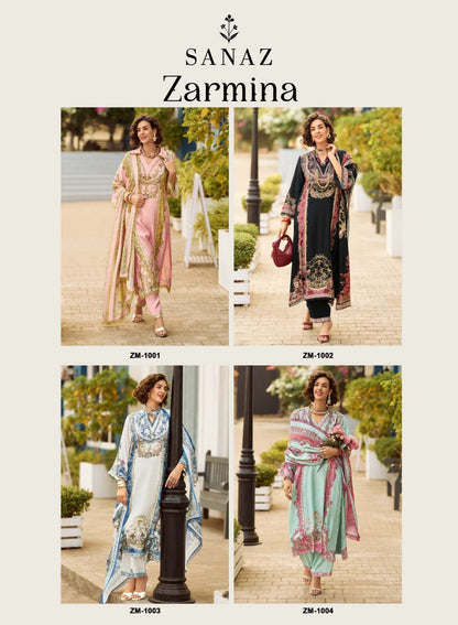 Zarmina Sanaz Viscose Muslin Pakistani Salwar Suits Wholesale Price