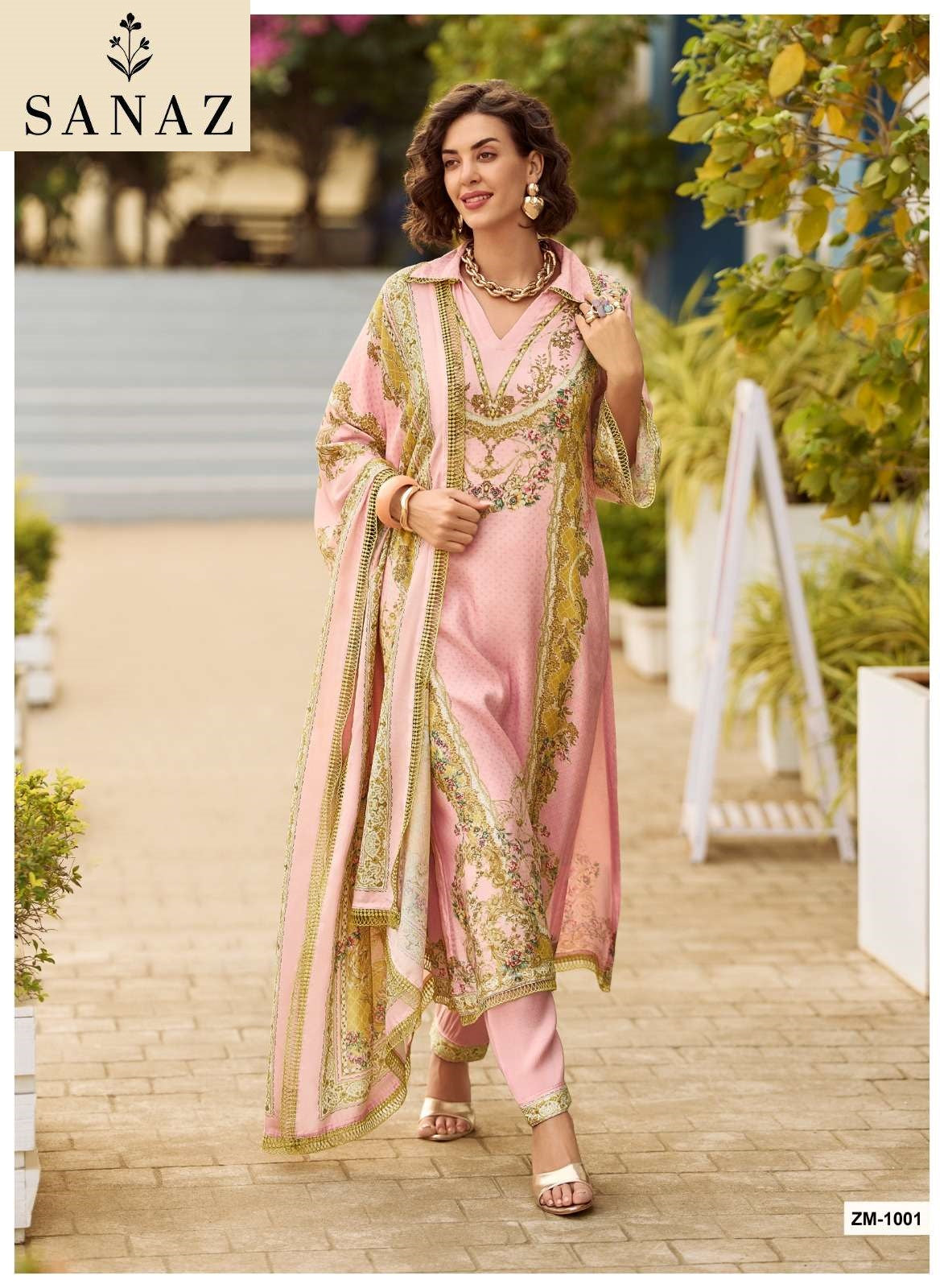 Zarmina Sanaz Viscose Muslin Pakistani Salwar Suits Wholesale Price